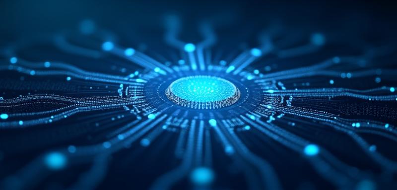 データの整合性とセキュリティを象徴する抽象的なデジタルイメージ