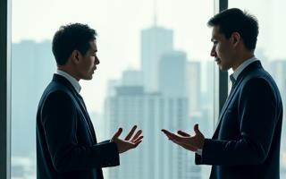 会議室で真剣に話し合う多様なビジネス専門家。リーダーシップと協力のテーマ。